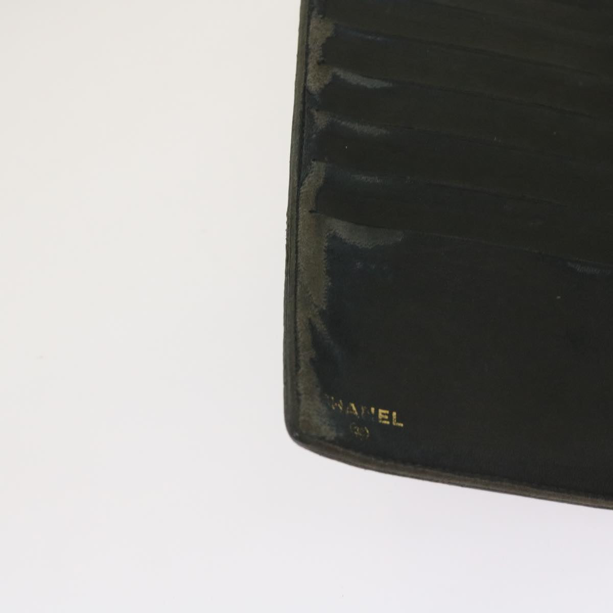 CHANEL Wallet Caviar Skin 2Set Black CC Auth 66715