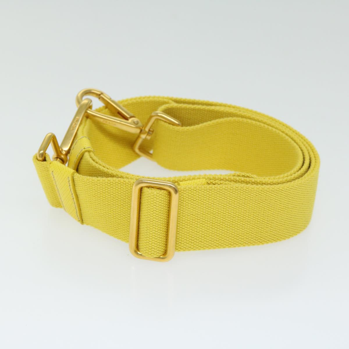 PRADA Adjustable Shoulder Strap Canvas 24.4""""""""-42.1"""""""" Yellow Auth 66725