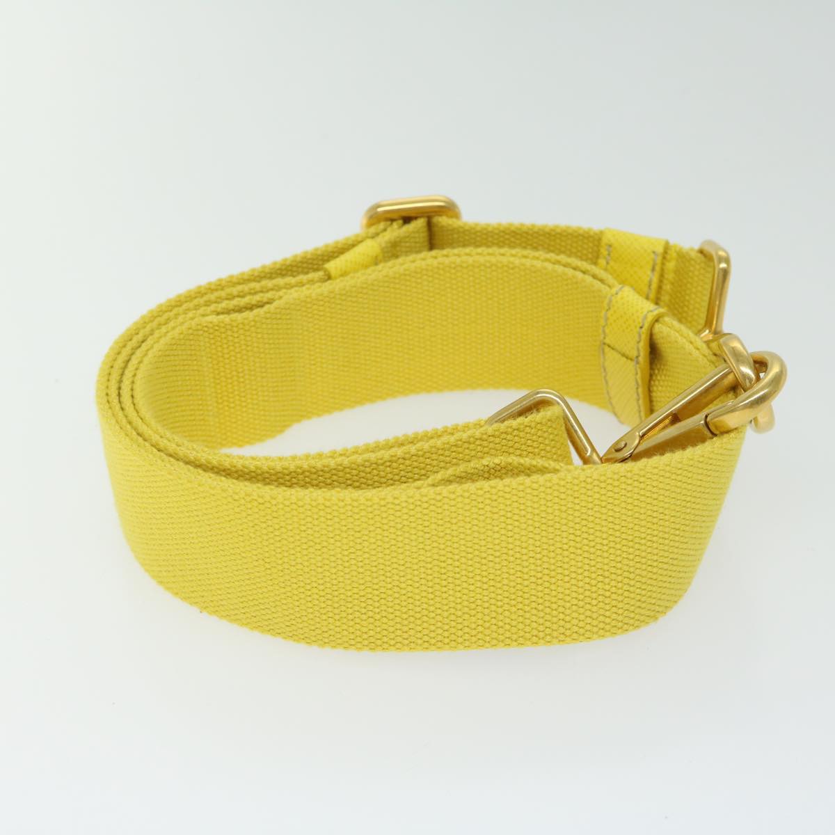 PRADA Adjustable Shoulder Strap Canvas 24.4""""""""-42.1"""""""" Yellow Auth 66725