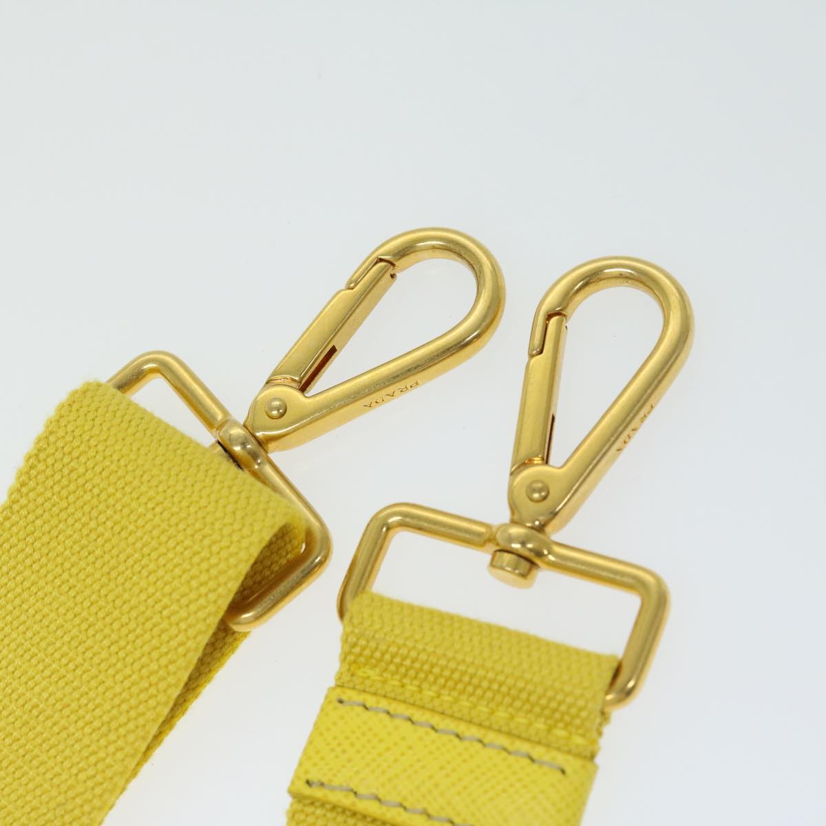 PRADA Adjustable Shoulder Strap Canvas 24.4""""""""-42.1"""""""" Yellow Auth 66725