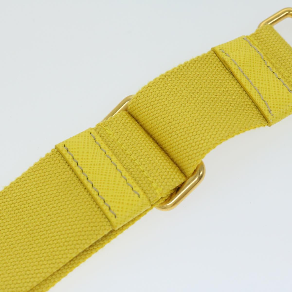 PRADA Adjustable Shoulder Strap Canvas 24.4""""""""-42.1"""""""" Yellow Auth 66725