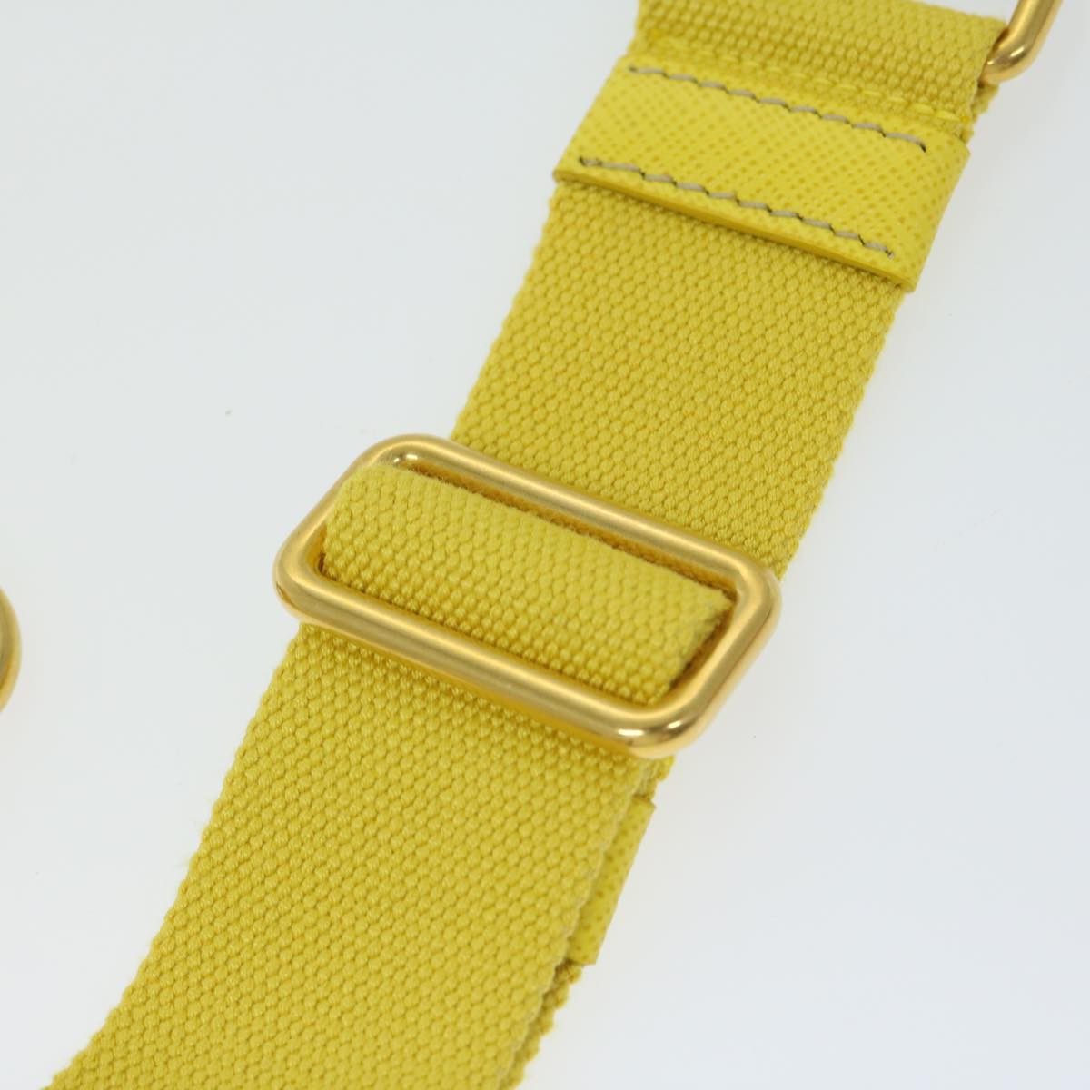 PRADA Adjustable Shoulder Strap Canvas 24.4""""""""-42.1"""""""" Yellow Auth 66725