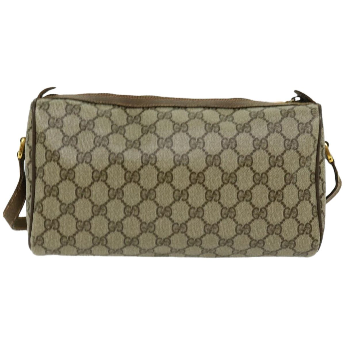 GUCCI GG Canvas Web Sherry Line Shoulder Bag PVC Beige Red Green Auth 66739 - 0