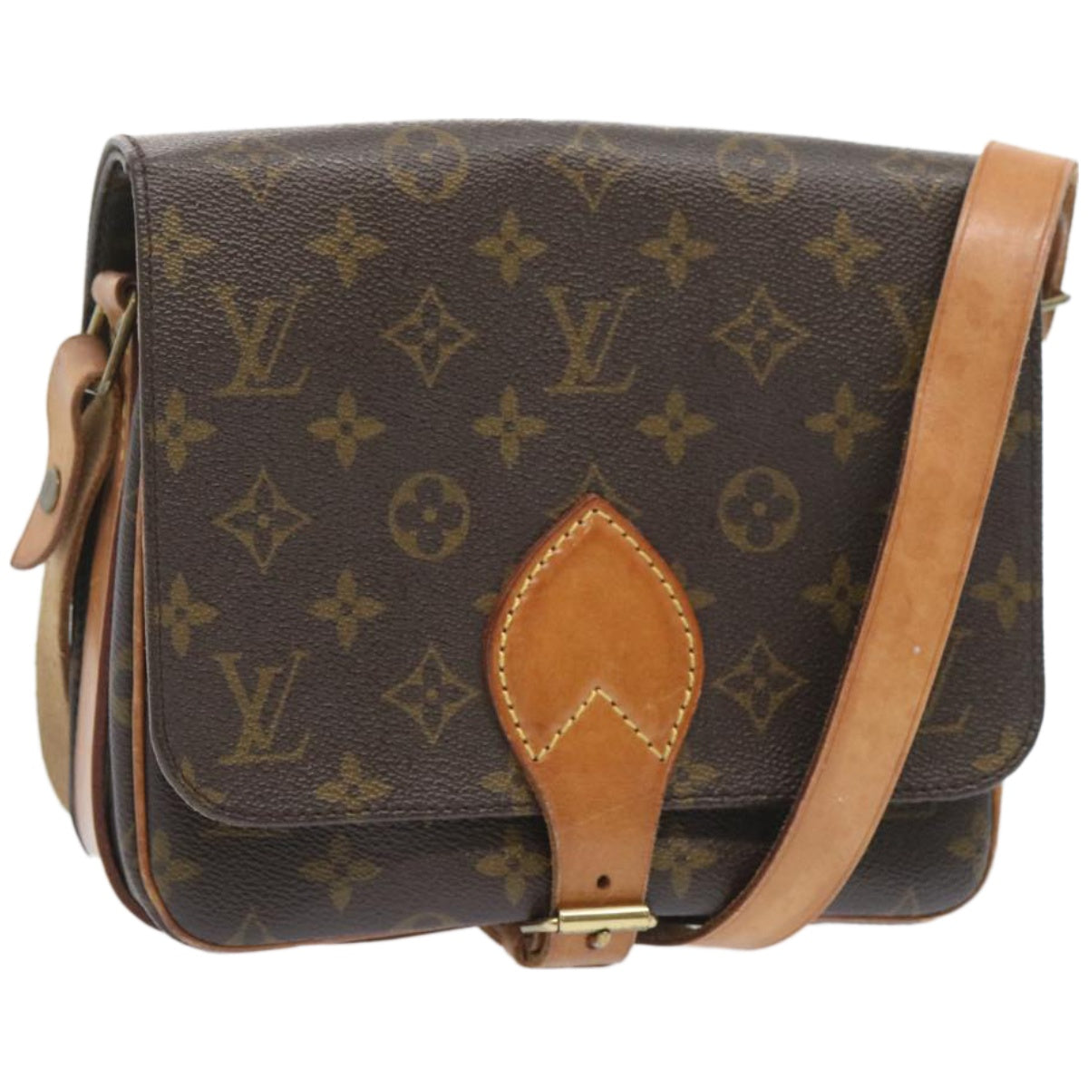 LOUIS VUITTON Monogram Cartouchiere MM Shoulder Bag M51253 LV Auth 66750