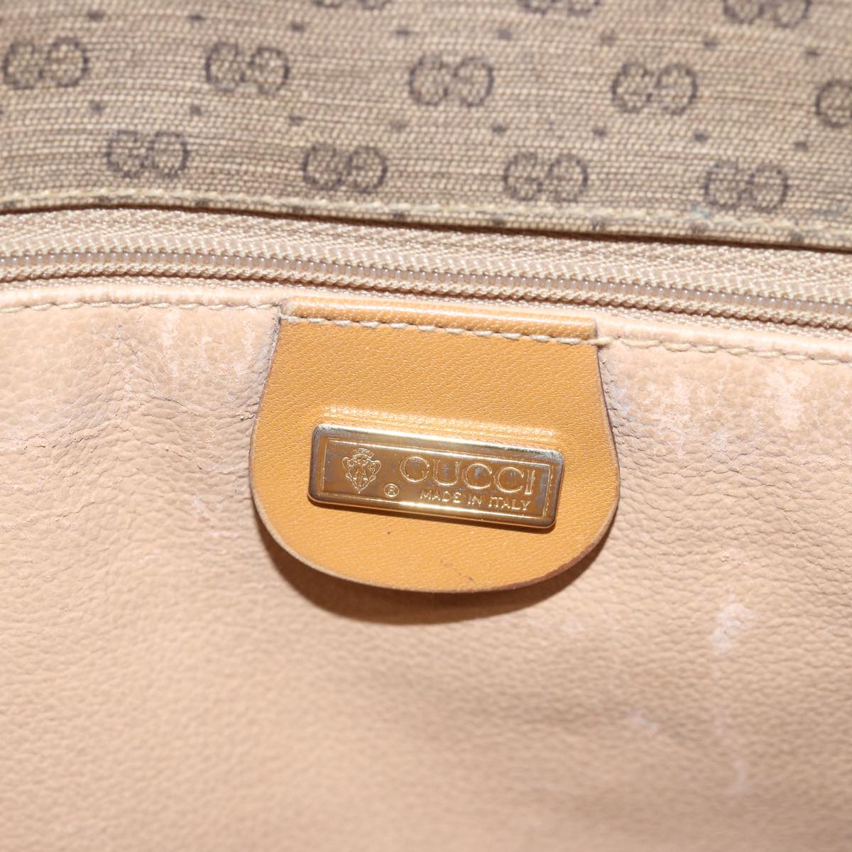 GUCCI Micro GG Supreme Web Sherry Line Shoulder Bag Beige 001 113 Auth 66762