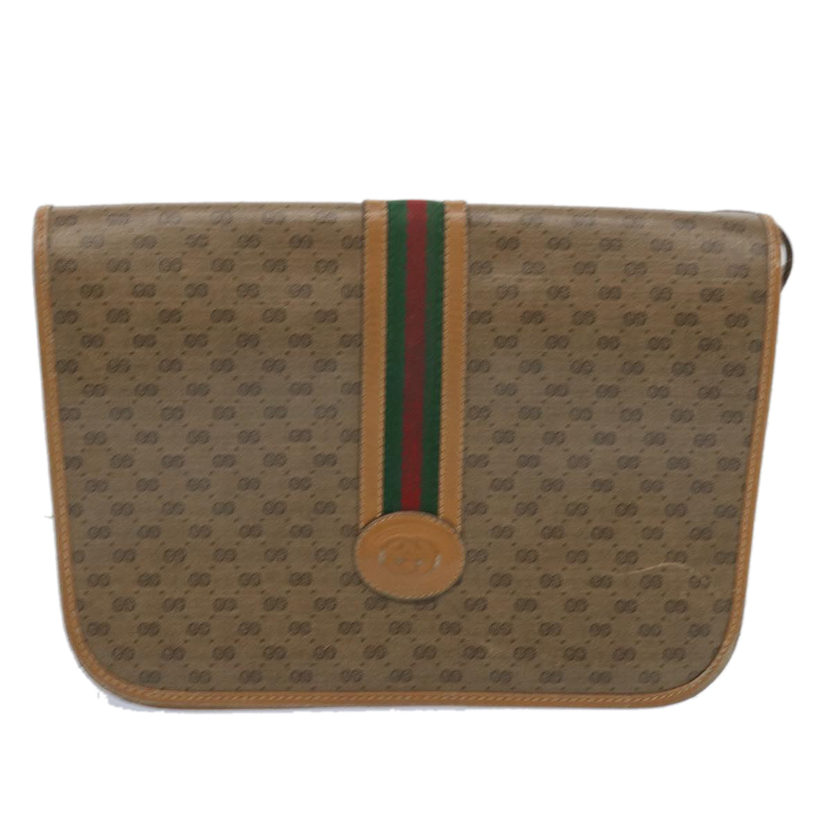 GUCCI Micro GG Supreme Web Sherry Line Shoulder Bag Beige 001 113 Auth 66762 - 0