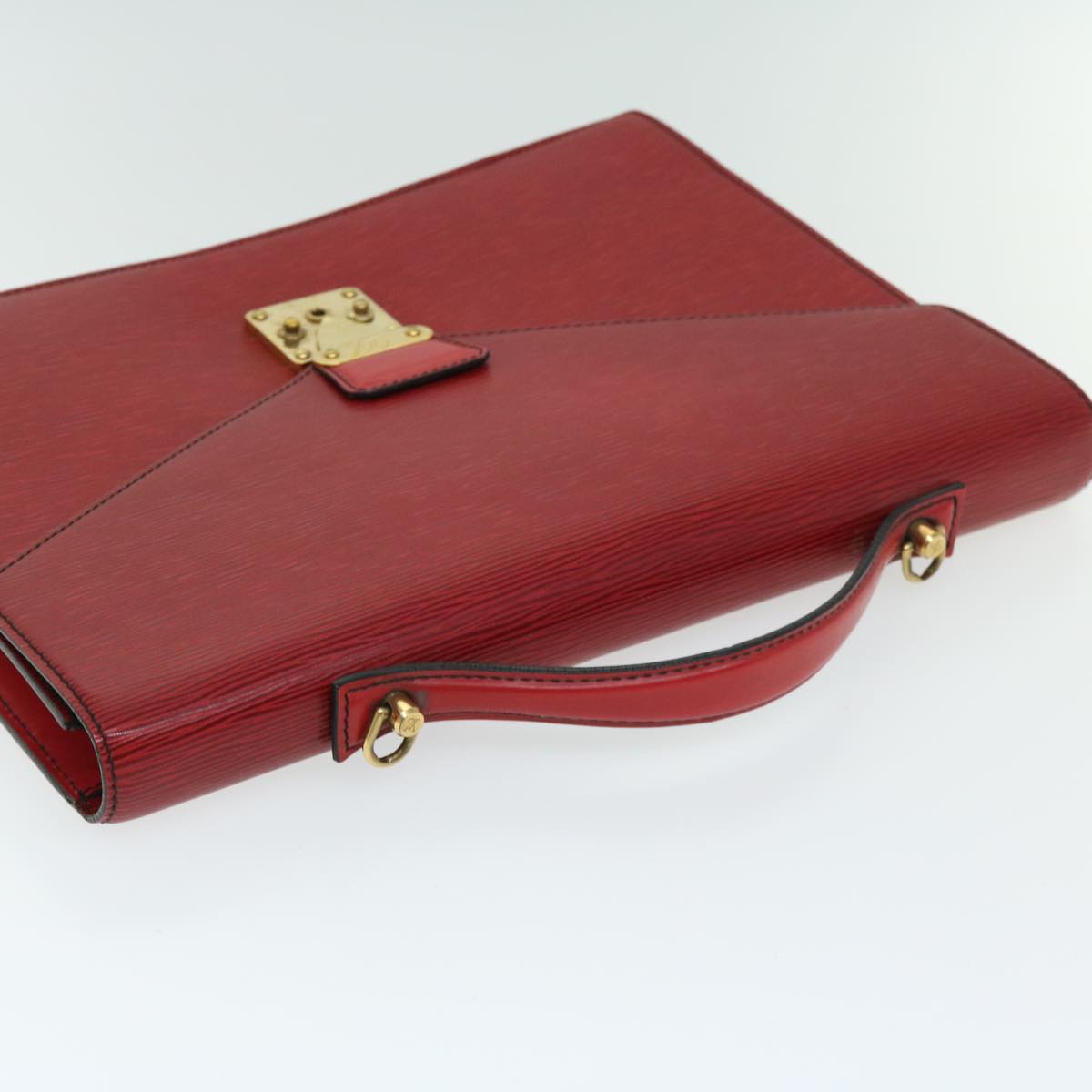 LOUIS VUITTON Epi Porte Documents Bandouliere Briefcase Red LV Auth 66780