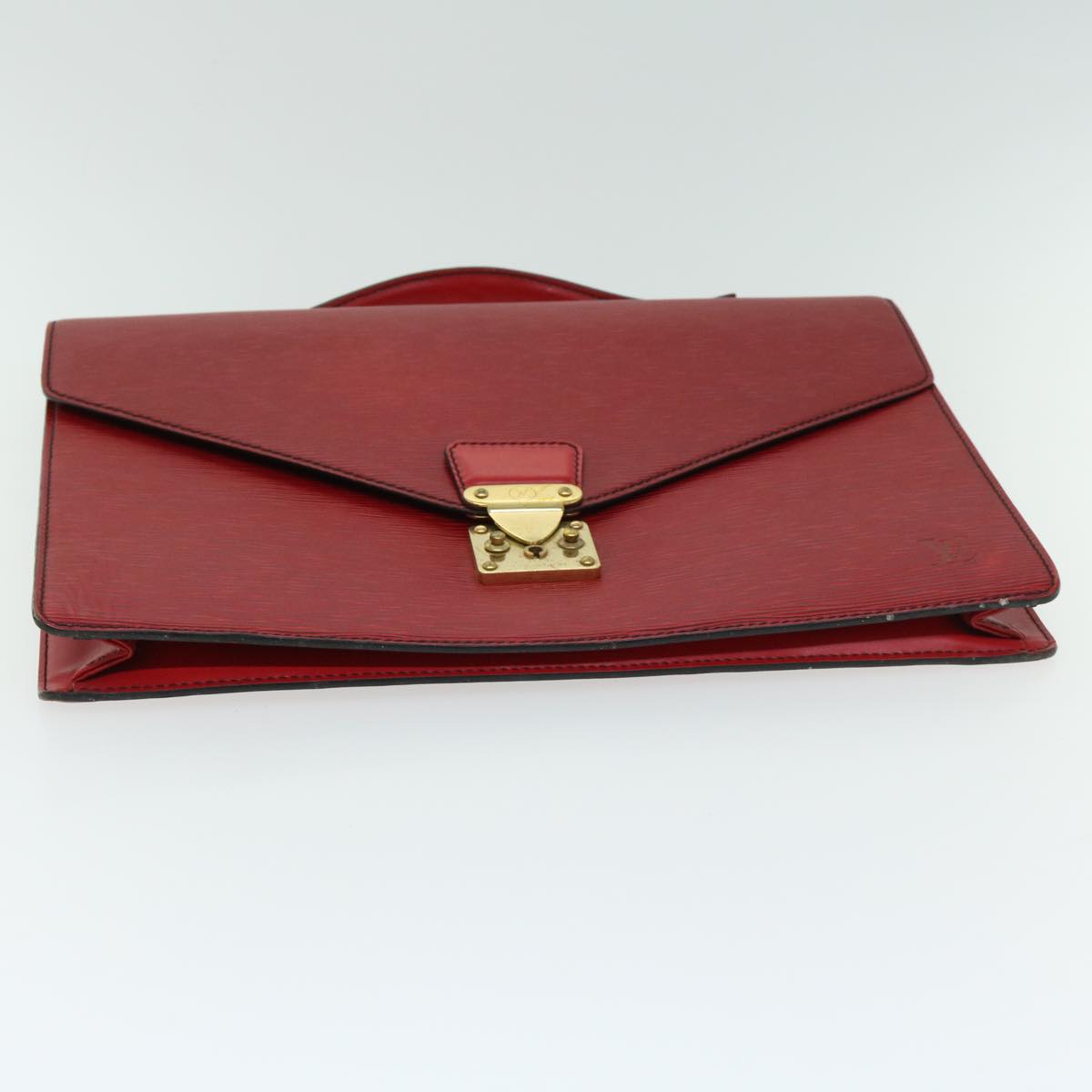 LOUIS VUITTON Epi Porte Documents Bandouliere Briefcase Red LV Auth 66780