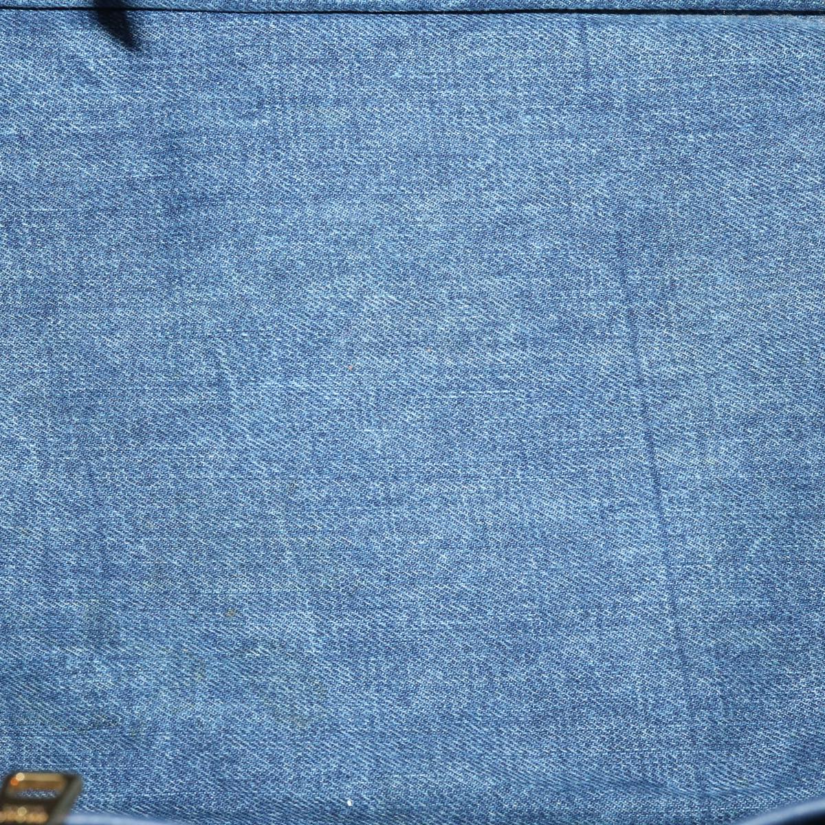 PRADA Canapa MM Hand Bag Canvas Blue Auth 66801