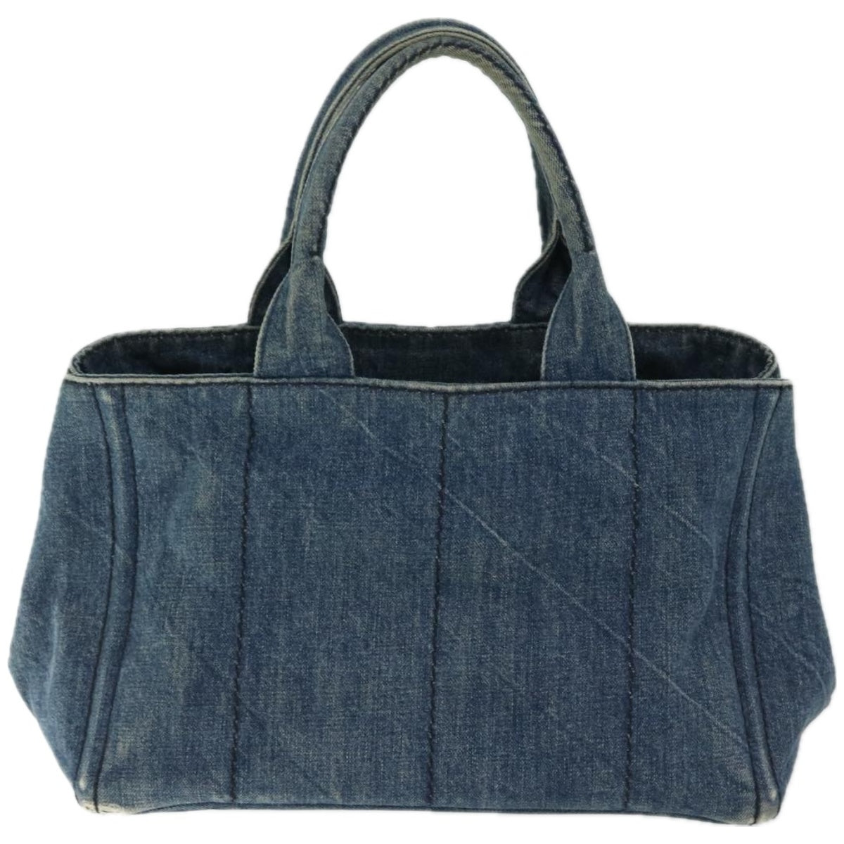 PRADA Canapa MM Hand Bag Canvas Blue Auth 66801 - 0