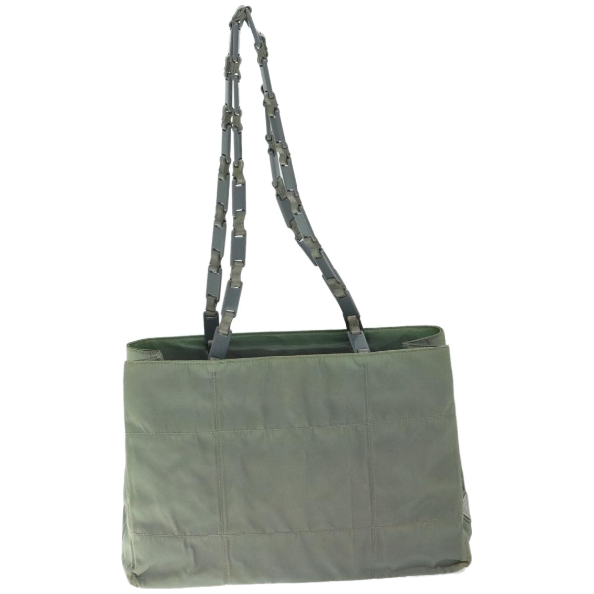 PRADA Tote Bag Nylon Gray Auth 66802 - 0