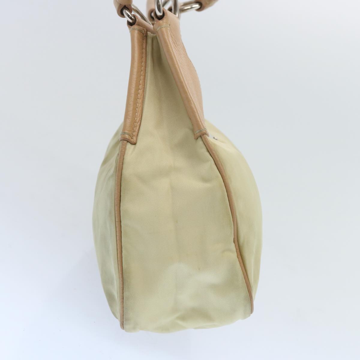 PRADA Shoulder Bag Nylon Cream Auth 66804