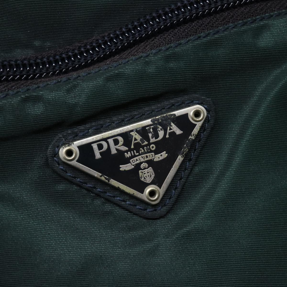 PRADA Tote Bag Nylon Green Auth 66805