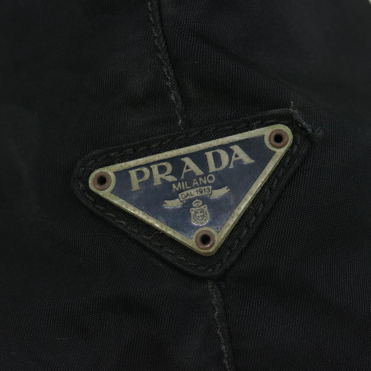 PRADA Hand Bag Nylon Black Auth 66808