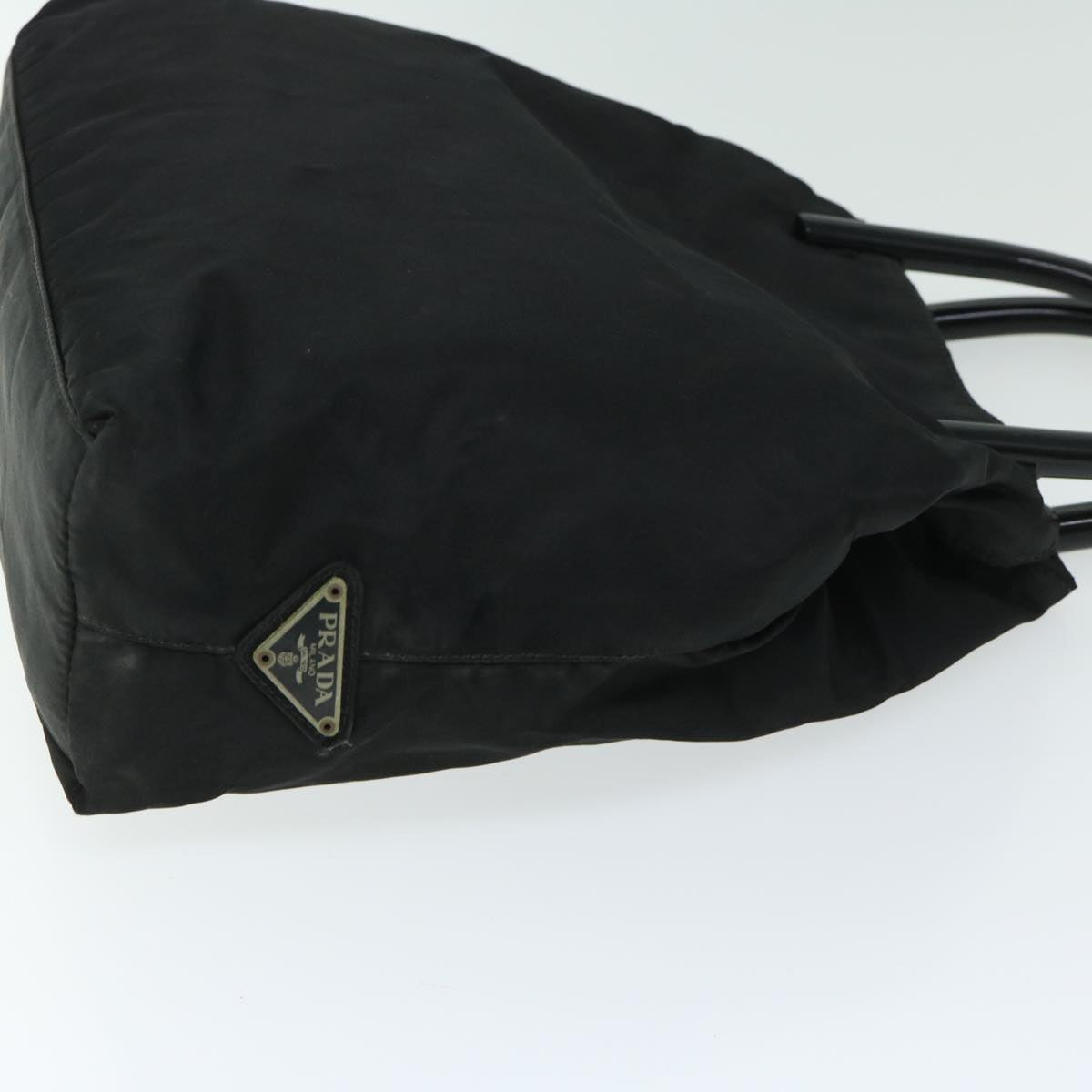 PRADA Hand Bag Nylon Black Auth 66808