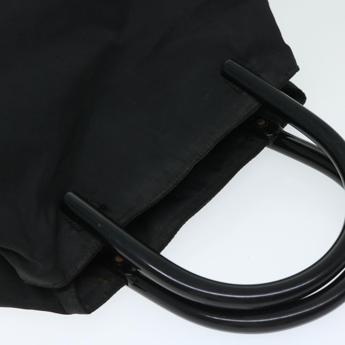 PRADA Hand Bag Nylon Black Auth 66808