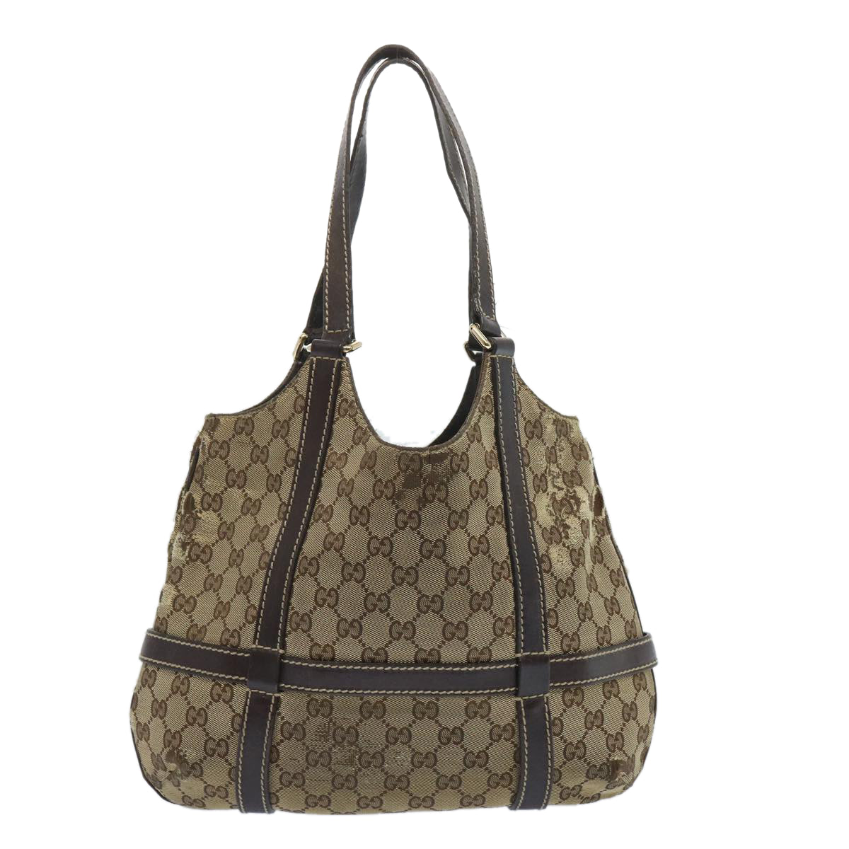 GUCCI GG Canvas Shoulder Bag Beige 181502 Auth 66814