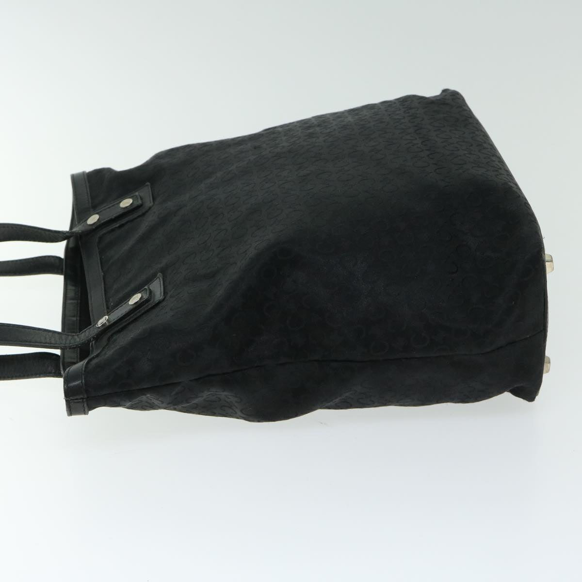 CELINE C Macadam Canvas Tote Bag Black Auth 66820