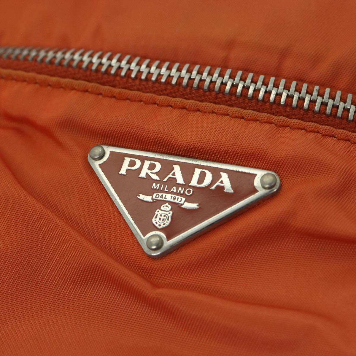 PRADA Shoulder Bag Nylon Orange Auth 66826