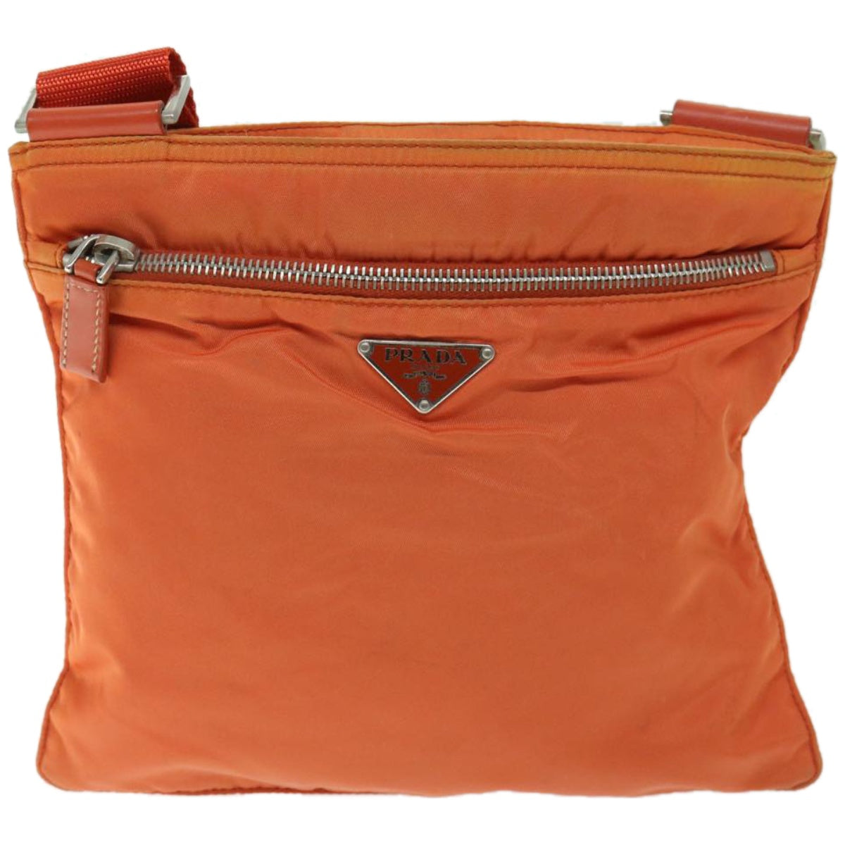 PRADA Shoulder Bag Nylon Orange Auth 66826