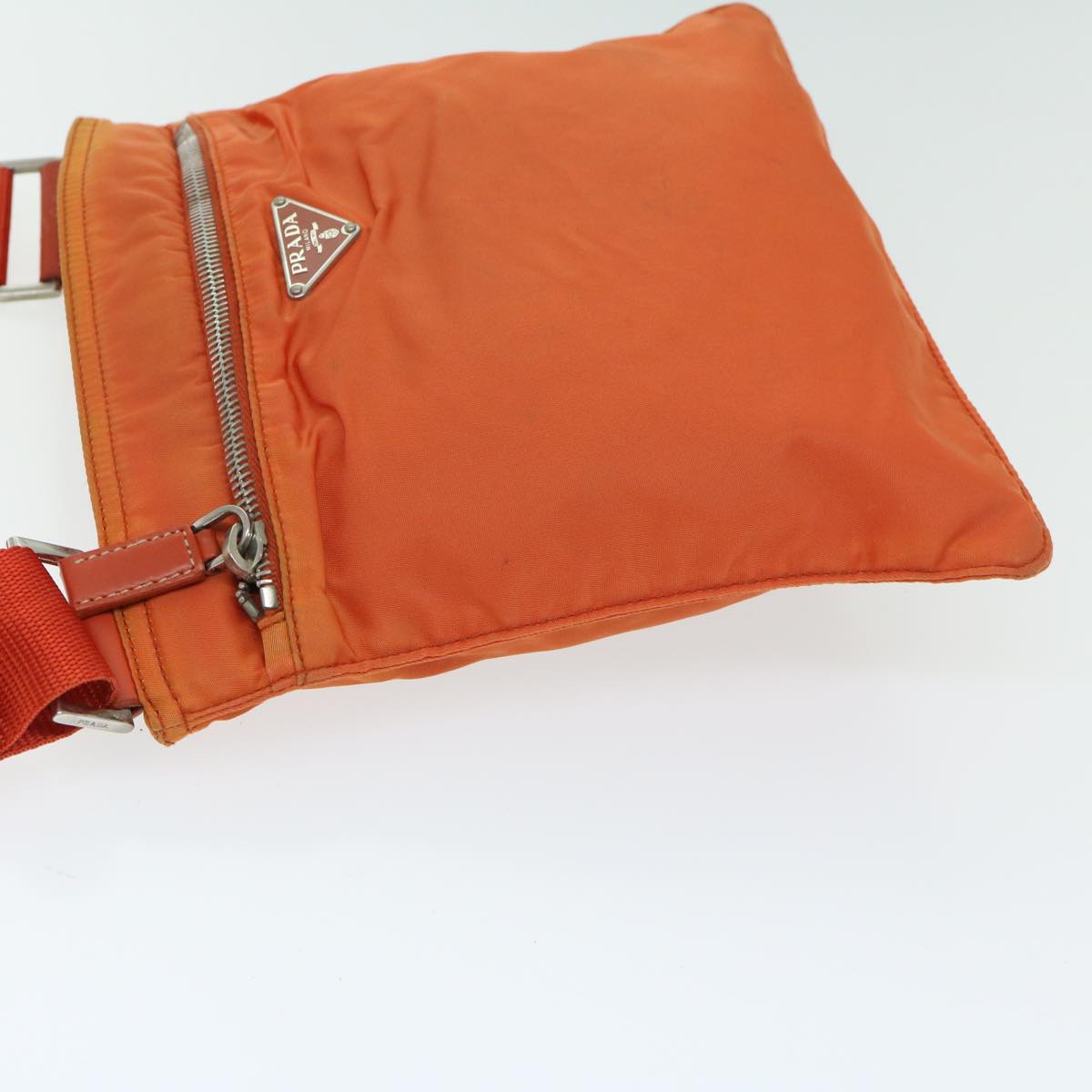 PRADA Shoulder Bag Nylon Orange Auth 66826