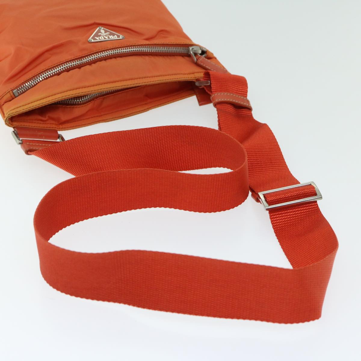 PRADA Shoulder Bag Nylon Orange Auth 66826