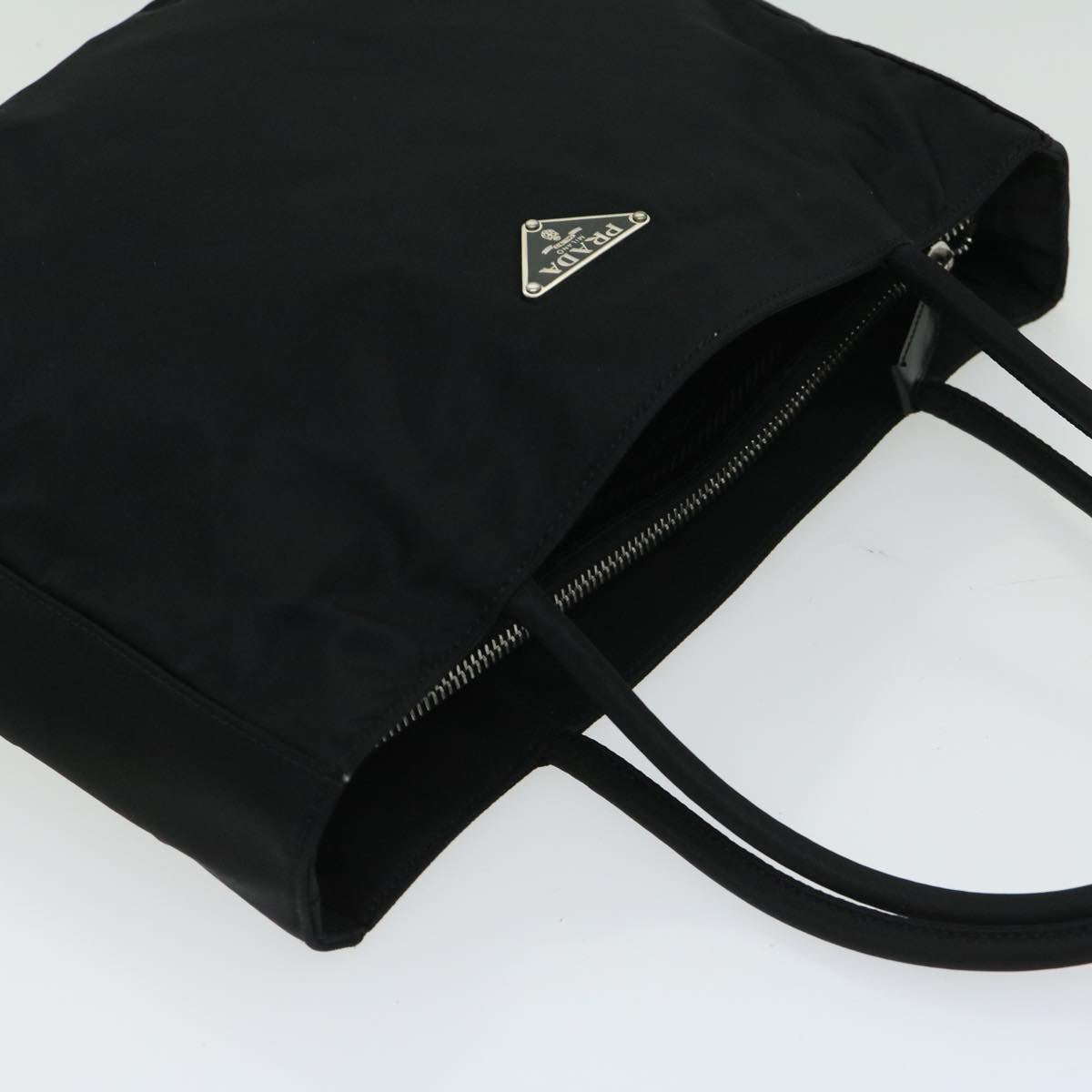 PRADA Hand Bag Nylon Black Auth 66842