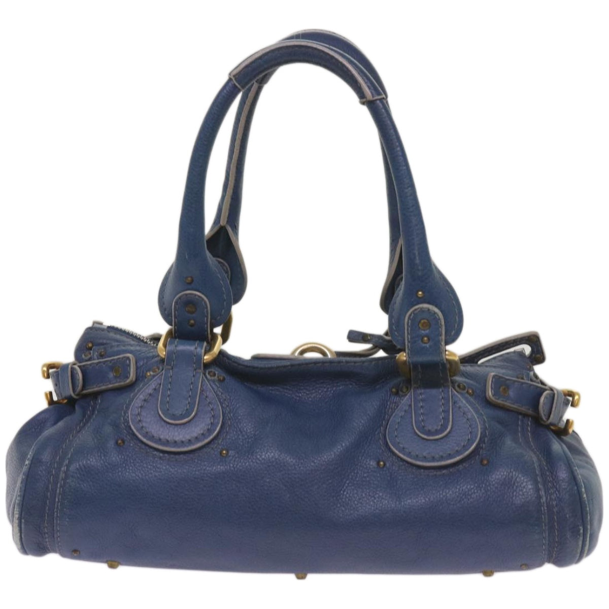 Chloe Paddington Shoulder Bag Leather Blue Auth 66849 - 0