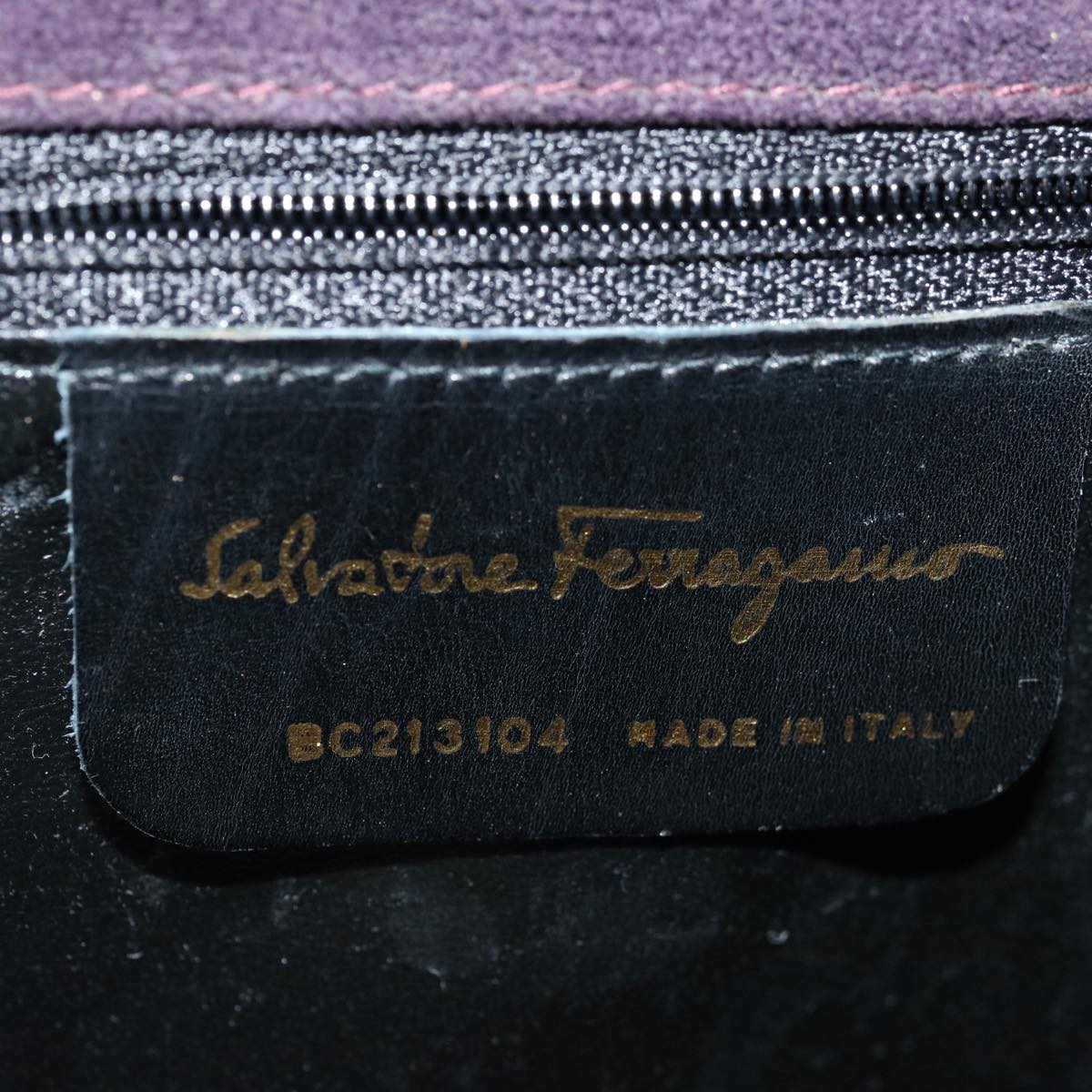 Salvatore Ferragamo Hand Bag Suede 2way Purple Auth 66859
