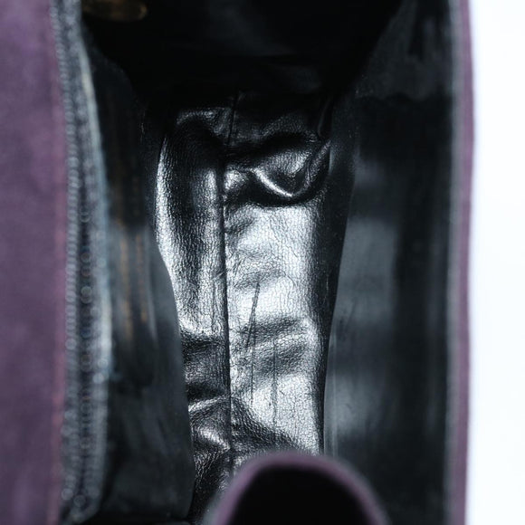 Salvatore Ferragamo Handtas Suède 2-weg Paars Auth 66859