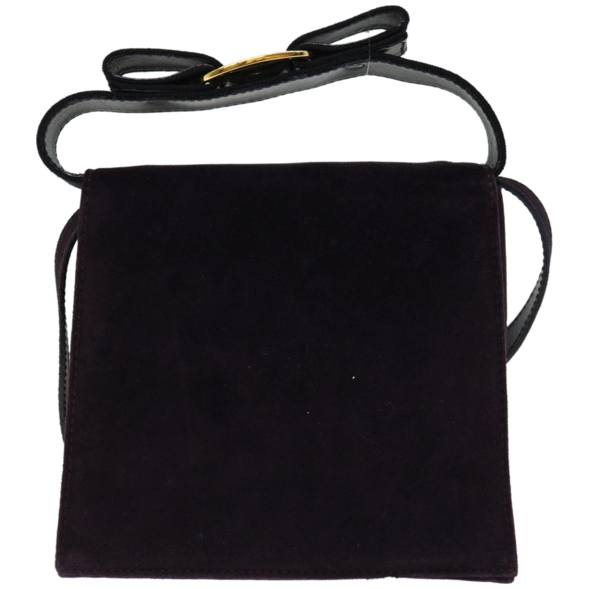 Salvatore Ferragamo Hand Bag Suede 2way Purple Auth 66859 - 0
