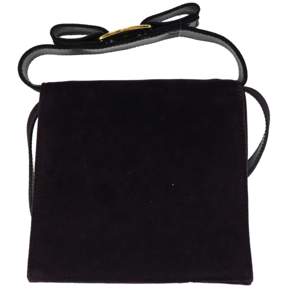 Salvatore Ferragamo Handtas Suède 2-weg Paars Auth 66859