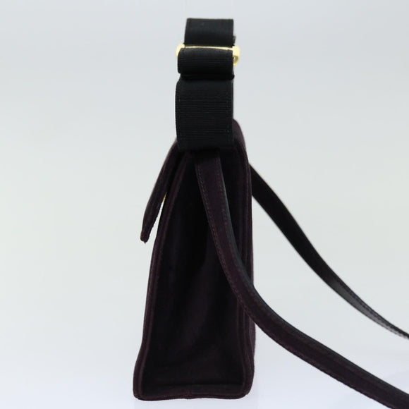 Salvatore Ferragamo Handtas Suède 2-weg Paars Auth 66859