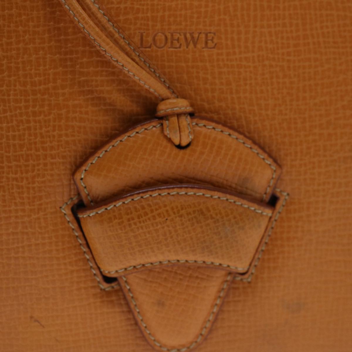 LOEWE Hand Bag Leather Brown Auth 66864