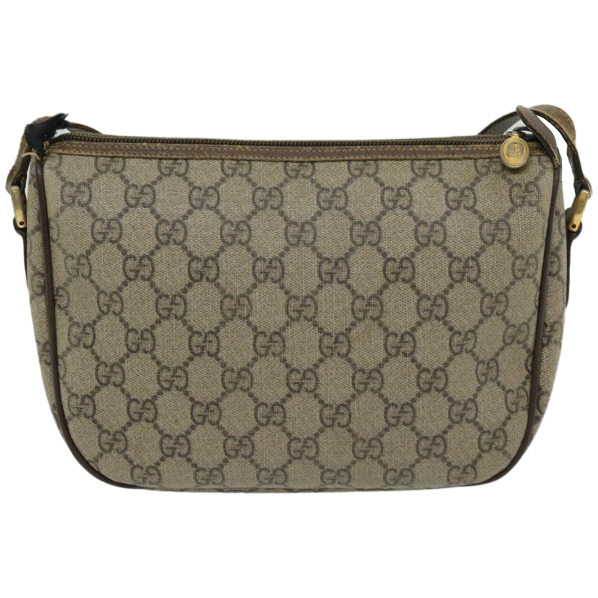 GUCCI GG Supreme Web Sherry Line Shoulder Bag Beige 001 123 6177 4023 Auth 66865 - 0