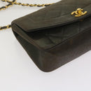 CHANEL Diana Matelasse Chain Shoulder Bag Leather Black CC Auth 66875-16