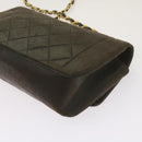 CHANEL Diana Matelasse Chain Shoulder Bag Leather Black CC Auth 66875-17
