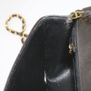 CHANEL Diana Matelasse Chain Shoulder Bag Leather Black CC Auth 66875-21