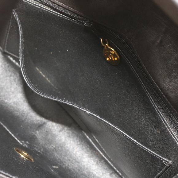 CHANEL Diana Matelasse Chain Shoulder Bag Leather Black CC Auth 66875