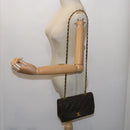 CHANEL Diana Matelasse Chain Shoulder Bag Leather Black CC Auth 66875-25