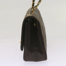 CHANEL Diana Matelasse Chain Shoulder Bag Leather Black CC Auth 66875-4