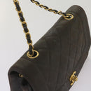 CHANEL Diana Matelasse Chain Shoulder Bag Leather Black CC Auth 66875-7