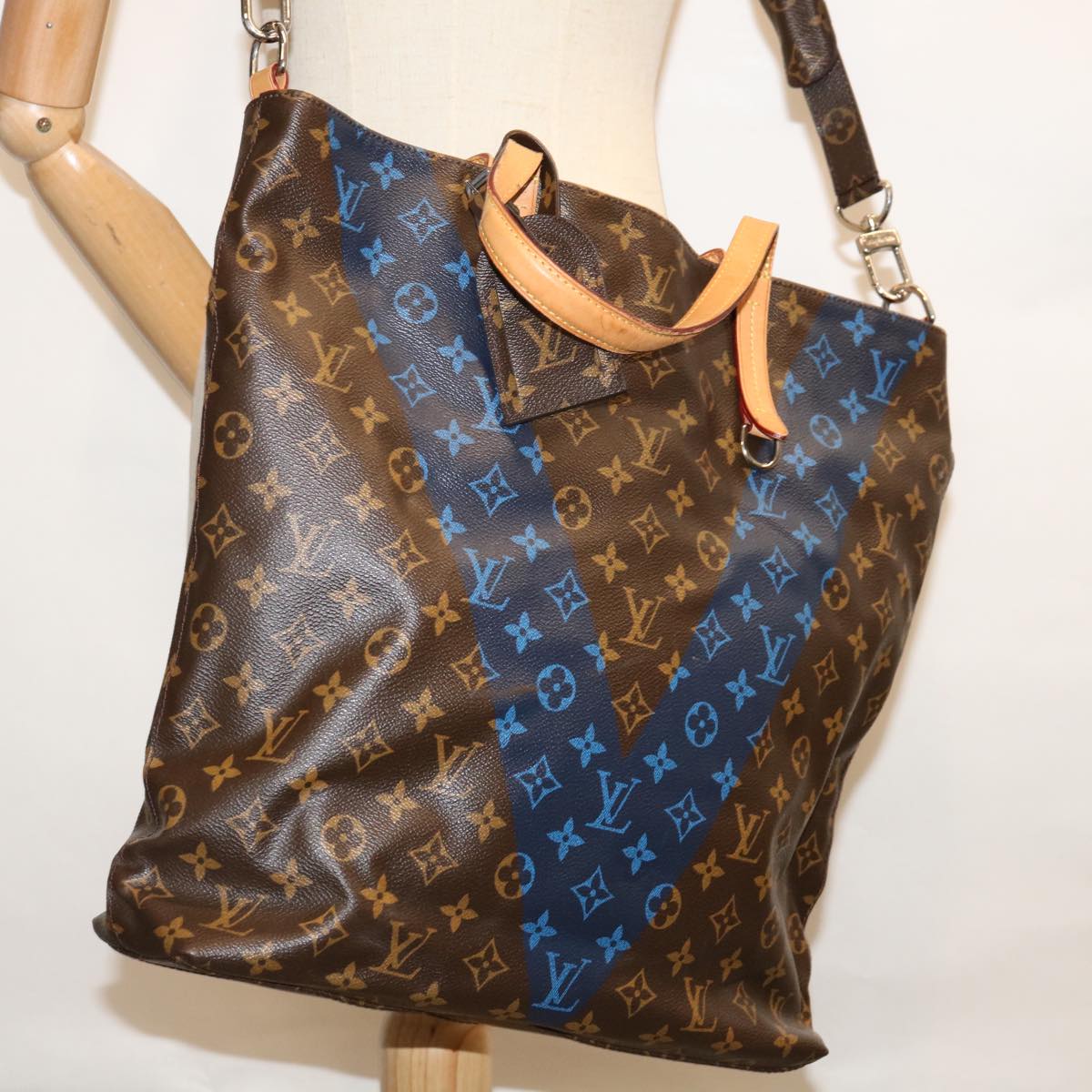 LOUIS VUITTON Monogram VLline Cabas NS Tote Bag 2way M50147 LV Auth 66903