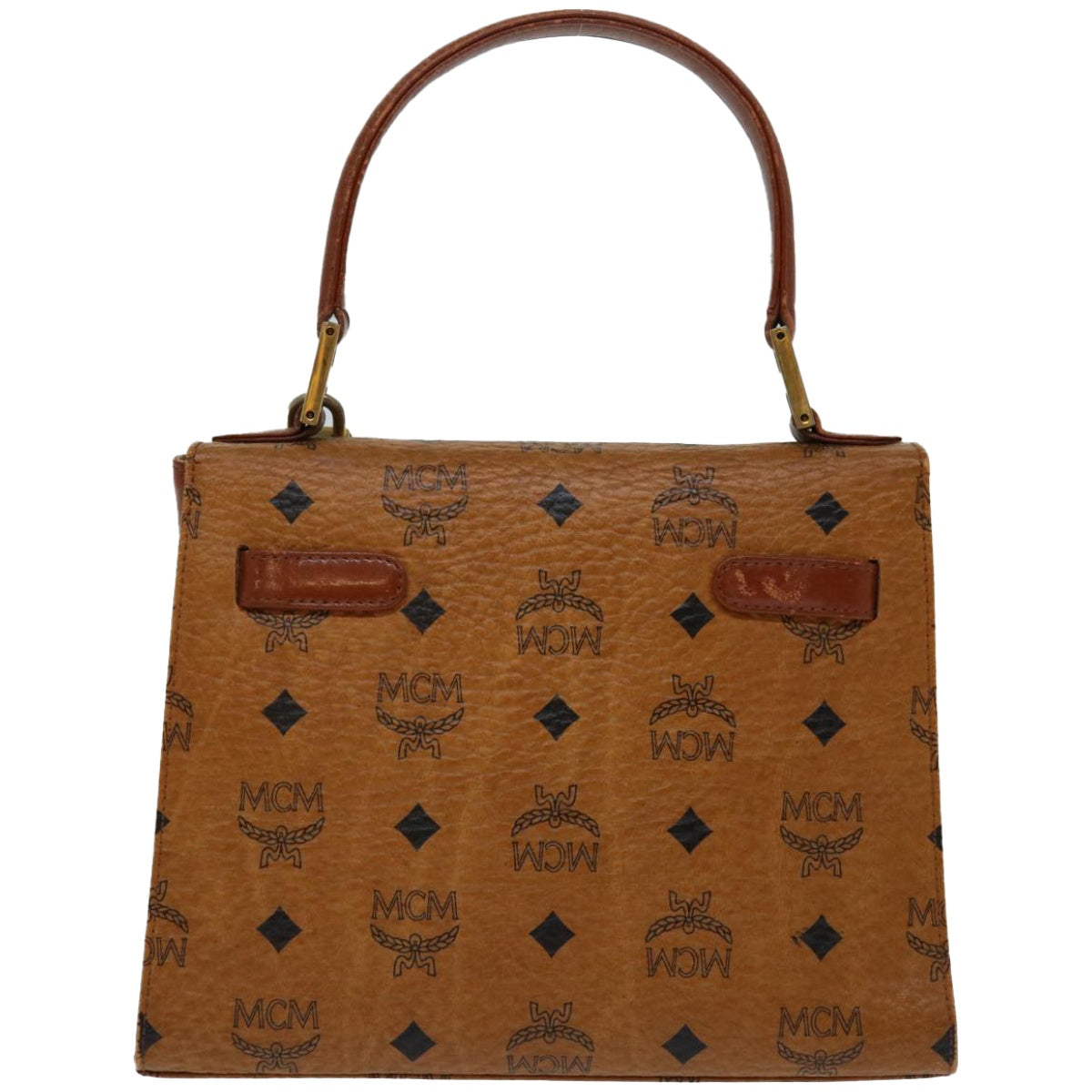 MCM Vicetos Logogram Hand Bag PVC Leather Brown Auth 66916 - 0