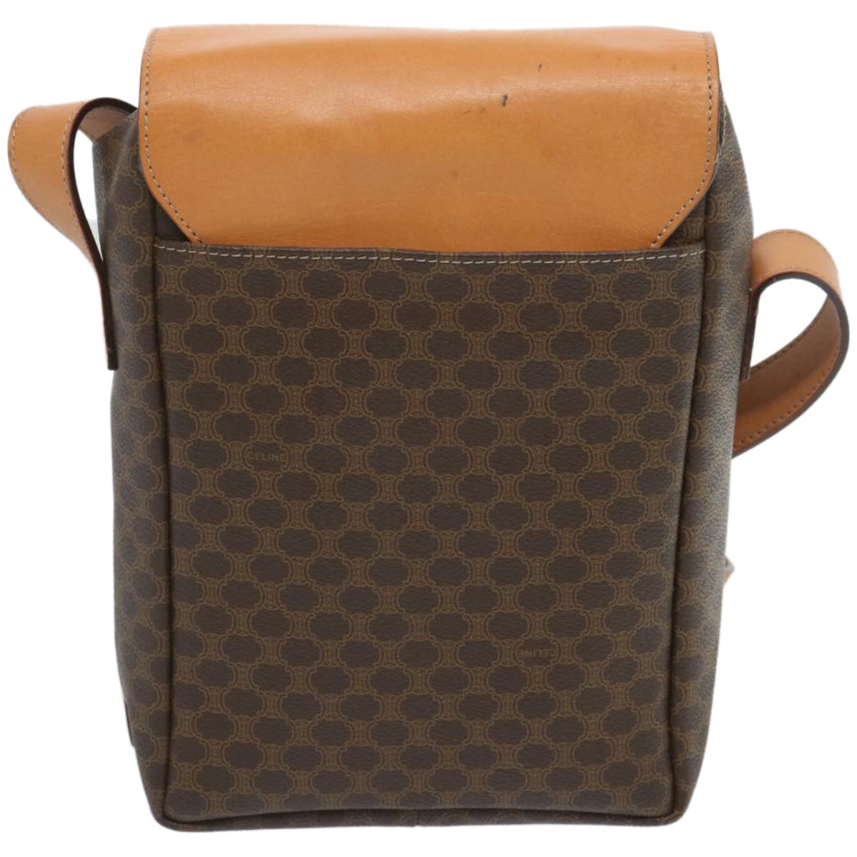 CELINE Macadam Canvas Shoulder Bag PVC Leather Brown Auth 66919 - 0