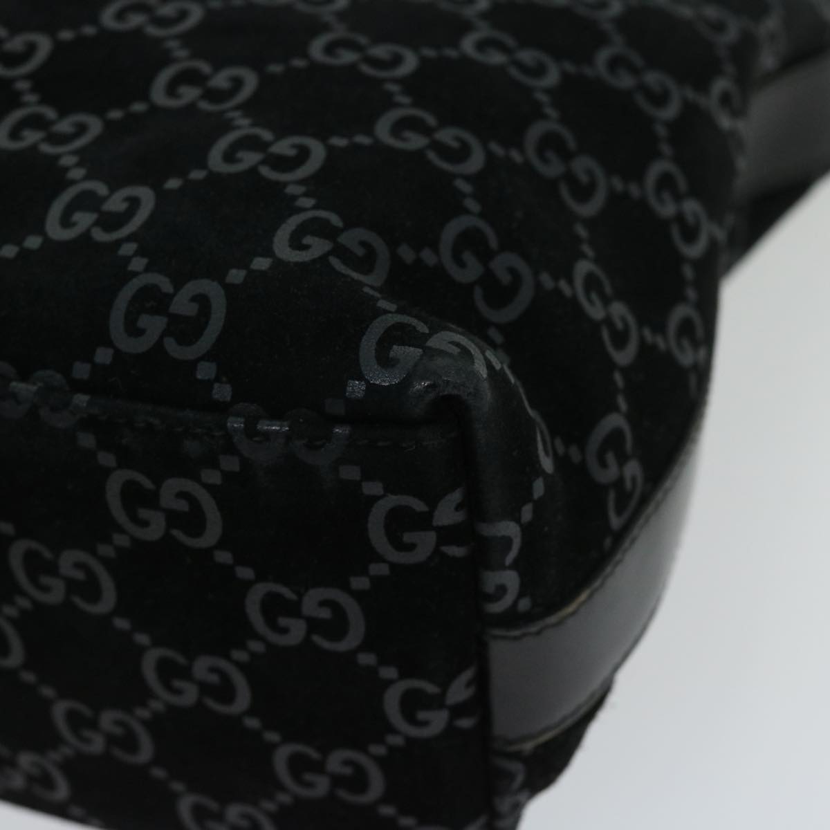 GUCCI GG Canvas Shoulder Bag Black 000 0602 Auth 66927