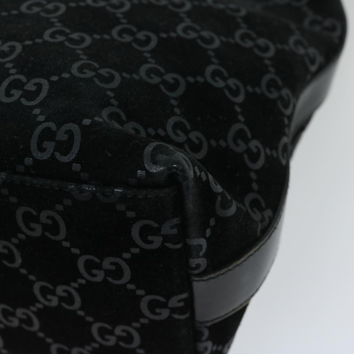 GUCCI GG Canvas Shoulder Bag Black 000 0602 Auth 66927