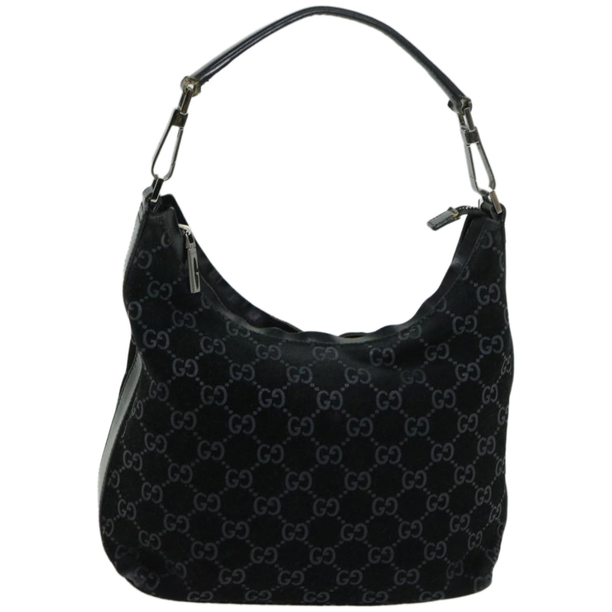 GUCCI GG Canvas Shoulder Bag Black 000 0602 Auth 66927