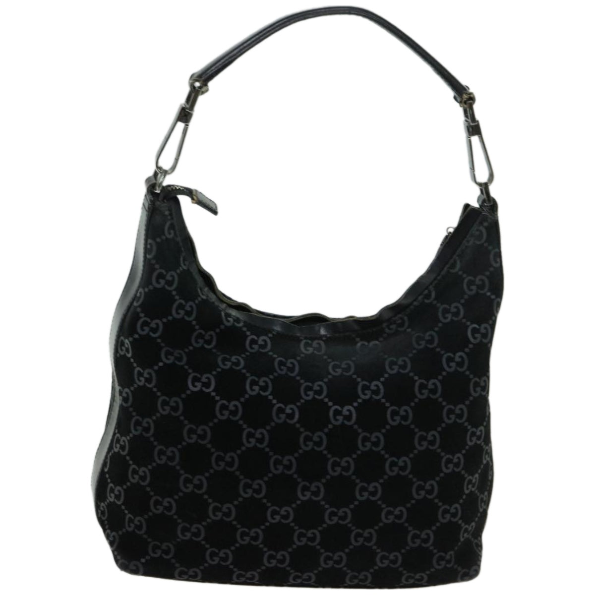 GUCCI GG Canvas Shoulder Bag Black 000 0602 Auth 66927