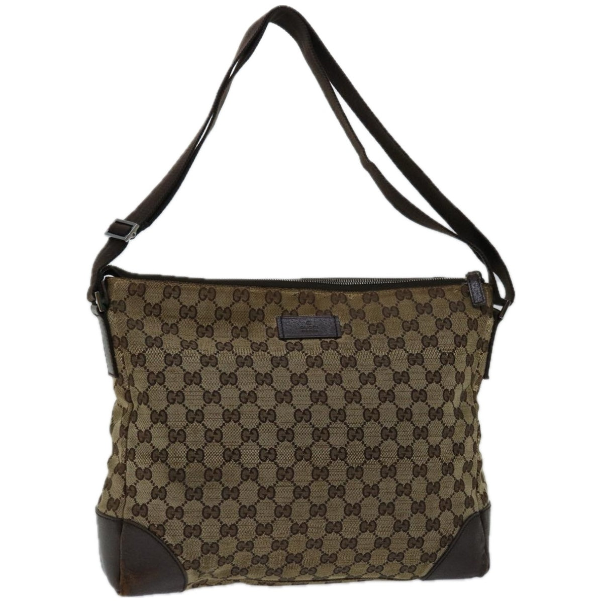 GUCCI GG Canvas Shoulder Bag Beige 110054 Auth 66933